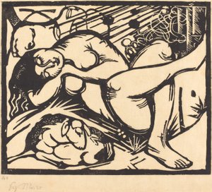 Alvó pásztorlány (Schlafende Hirtin), 1912 alkotó: Franz Marc