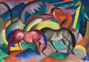 Három ló, 1912. alkotó: Franz Marc
