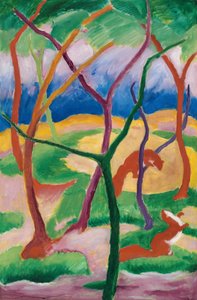 Játszó menyétek alkotó: Franz Marc