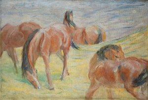 Legelésző lovak I alkotó: Franz Marc