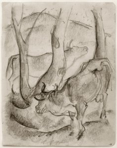 Két tehén a fák alatt alkotó: Franz Marc