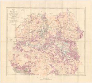 A Gavarnie-hegység és a Mont Perdu 1914-ben megjelent térképe alkotó: Franz Schrader