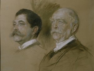 Otto von Bismarck és fia, Herbert, a külügyminisztérium államtitkára 1860-90 között, 1892 (szén papíron)