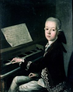 Carl Graf Firmian portréja a zongoránál, akit korábban Wolfgang Amadeus Mozartnak (1756-91) gondoltak