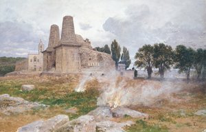 Egy templom romjai, Dél-Amerika alkotó: Franz Thiele