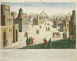 Régi és Új-Delhi (akvatinta)