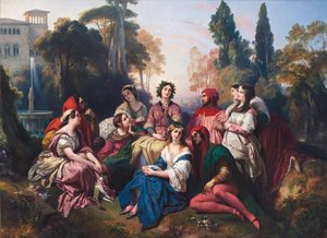 A Dekameron (The Decameron). A kompozíciót Giovanni Boccaccio (Jean Boccace) novellásgyűjteménye ihlette alkotó: Franz Xaver Winterhalter