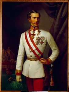 Az osztrák Francois Joseph portréja 28 éves volt ünnepi egyenruhában (1830-1916). Francois Xaver Winterhalter (1806-1873) festménye alkotó: Franz Xaver Winterhalter