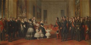 Lajos Fülöp francia király fogadása a windsori kastélyban, 1844. október 8. alkotó: Franz Xaver Winterhalter
