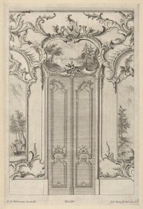 Falemelés kettős ajtóval, "Wandfüllungen", kb. 1748-70.