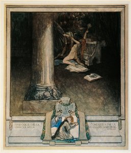 Ausztria, Bécs, Dante Alighieri Isteni színjátékának (Pokol, XVIII. ének) illusztrációja, Franz von Bayros alkotó: Franz von (1866 1924) Bayros