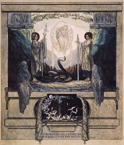 Illusztráció Dante Isteni színjátékából, Purgatórium, VIII. ének: 1921. 24. (wc papíron) alkotó: Franz von Bayros