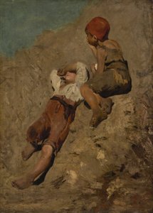 Két parasztfiú a lejtőn alkotó: Franz von Lenbach