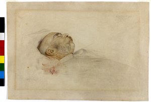 I. Ferenc József császár a halálos ágyán alkotó: Franz von Matsch