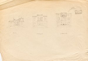 Tervezési vázlatok Matcha Atelier Villa - kerti homlokzathoz alkotó: Franz von Matsch