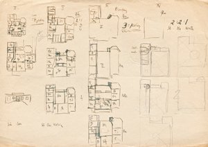 Tervezési vázlatok a Matcha Atelier Villa számára - alaprajzok alkotó: Franz von Matsch