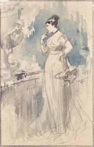 Lady in langem Kleid alkotó: Franz von Persoglia