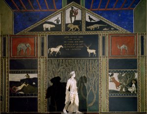 Orpheus mítosza, Franz von Stuck festménye tipikus szecessziós témában és színben, a Hall of Music keleti falán őrzve, Villa Stuck, München, Németország alkotó: Franz von Stuck
