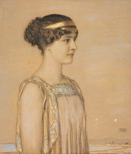 Mária portré görög viseletben, 1910 alkotó: Franz von Stuck