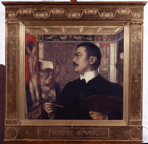 Önarckép a festőállványnál alkotó: Franz von Stuck