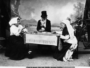 Nyilvános írnok Nápolyban, 1890 körül (üvegtábla)
