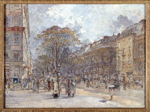 Francia: Boulevard des Italiens, reggeli kilátás alkotó: Frederic Anatole Houbron