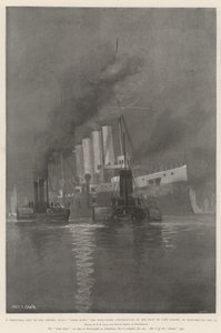 Karácsonyi ajándék a birodalomnak, a HMS Good Hope, a Cape Colony által a haditengerészetnek adott hadihajó, Portsmouthban, december 25-én.
