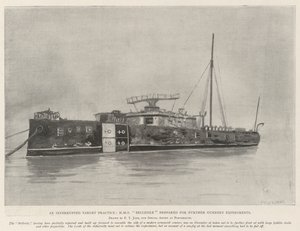 Megszakított célgyakorlat, a HMS Belleisle felkészült a további tüzérségi kísérletekre alkotó: Fred T. Jane