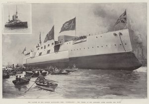 Legnagyobb csatahajónk, a HMS Formidable felbocsátása, a hajó, ahogy megjelent a Ways elhagyása után