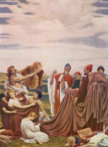 Föníciai kereskedők Britannia partjainál (színes litográfia)