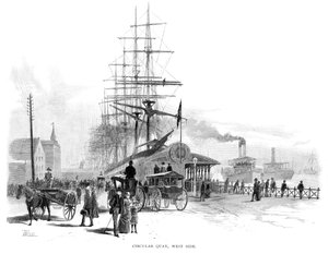 Circular Quay, nyugati oldal, Sydney, Új-Dél-Wales, Ausztrália, 1886.