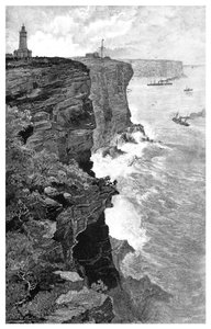 Sydney Heads délről, Új-Dél-Wales, Ausztrália, 1886.