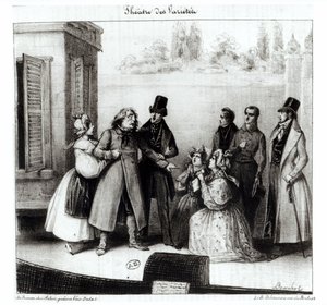 Honore Balzac (1799-1850) „Le Pere Goriot” című előadása a Theater des Varietesben, 1840 körül