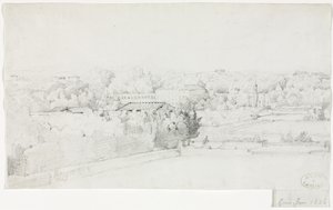 Kilátás a Villa Borghese-re és az Orangerie-re a Villa Mediciből alkotó: Frederic Bourgeois de Mercey