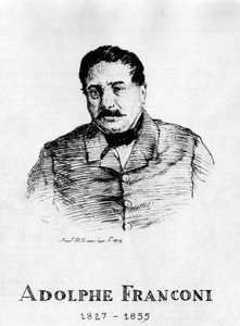 Cirkusz: Frédéric Hillemacher Eau forte, Adolphe Franconi (1827-1855) portréja - a „The Franconi Circus”-ban.