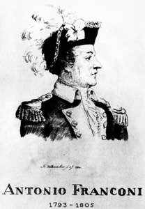 Cirkusz: Frédéric Hillemacher Eau forte, Antonio Franconi (1793-1805) portréja - a „The Franconi Circus”-ban.