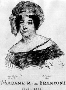 Cirkusz: Frédéric Hillemacher Eau forte, Mrs. Minette Franconi (1805-1832) - A Franconi cirkuszban.