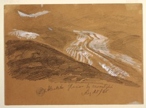 Aletsch-gleccser a Holdfénynél, Berni-Alpok, Svájc alkotó: Frederic Edwin Church