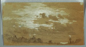 Felhős ég egy erdős gerincen, Niagara alkotó: Frederic Edwin Church