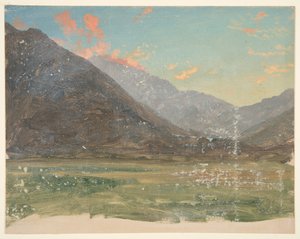 Mély völgy, naplementét világító felhőkkel alkotó: Frederic Edwin Church