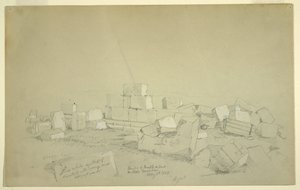 Rajz, Abels sírja a Suk Wadi feletti hegyen, 1868. május 4. alkotó: Frederic Edwin Church