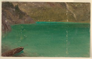 Rajz, Alpesi tó (Bajorország vagy Svájc), 1868 alkotó: Frederic Edwin Church