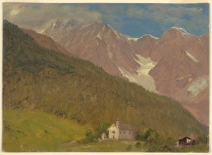 Rajz, Alpesi táj Svájcban, 1868. augusztus alkotó: Frederic Edwin Church