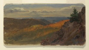 Rajz, Őszi táj Új-Angliában, 1865 alkotó: Frederic Edwin Church