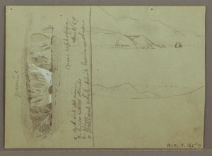 Rajz, Csupasz domb, Akropolisz, Korinthosz, Görögország, 1869. április alkotó: Frederic Edwin Church