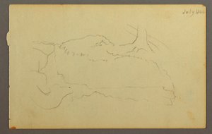 Rajz, Faalap, sziklák, 1844 alkotó: Frederic Edwin Church