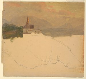 Rajz, Bajor tájkép, 1868 alkotó: Frederic Edwin Church