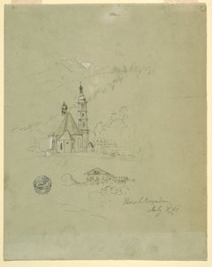 Rajz, Berchtesgaden, Bajorország, 1868. július 3. alkotó: Frederic Edwin Church