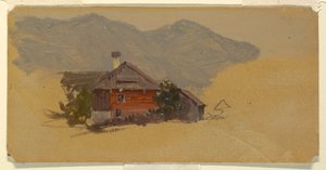 Rajz, Berchtesgaden, parasztház, 1868 alkotó: Frederic Edwin Church