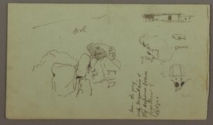 Rajz, sziklák, ház, 1868. április alkotó: Frederic Edwin Church
